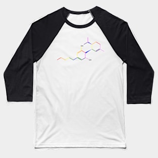 CBD Molecule Rainbow Chemistry Baseball T-Shirt